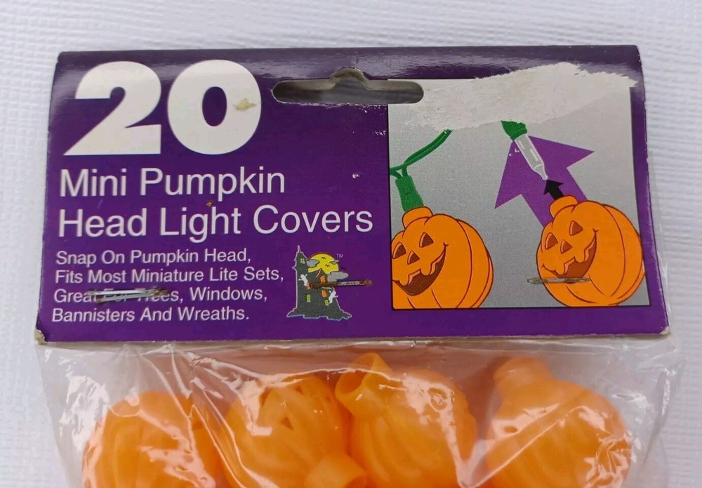 20 Mini Pumpkin Head Light Covers Fits Most Miniature String Lights