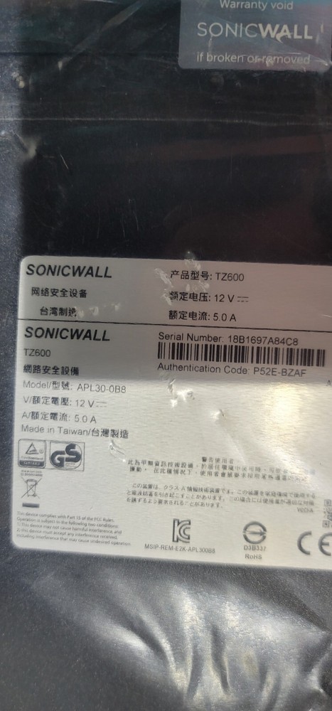 SonicWall 10-Port Network Security Firewall TZ600