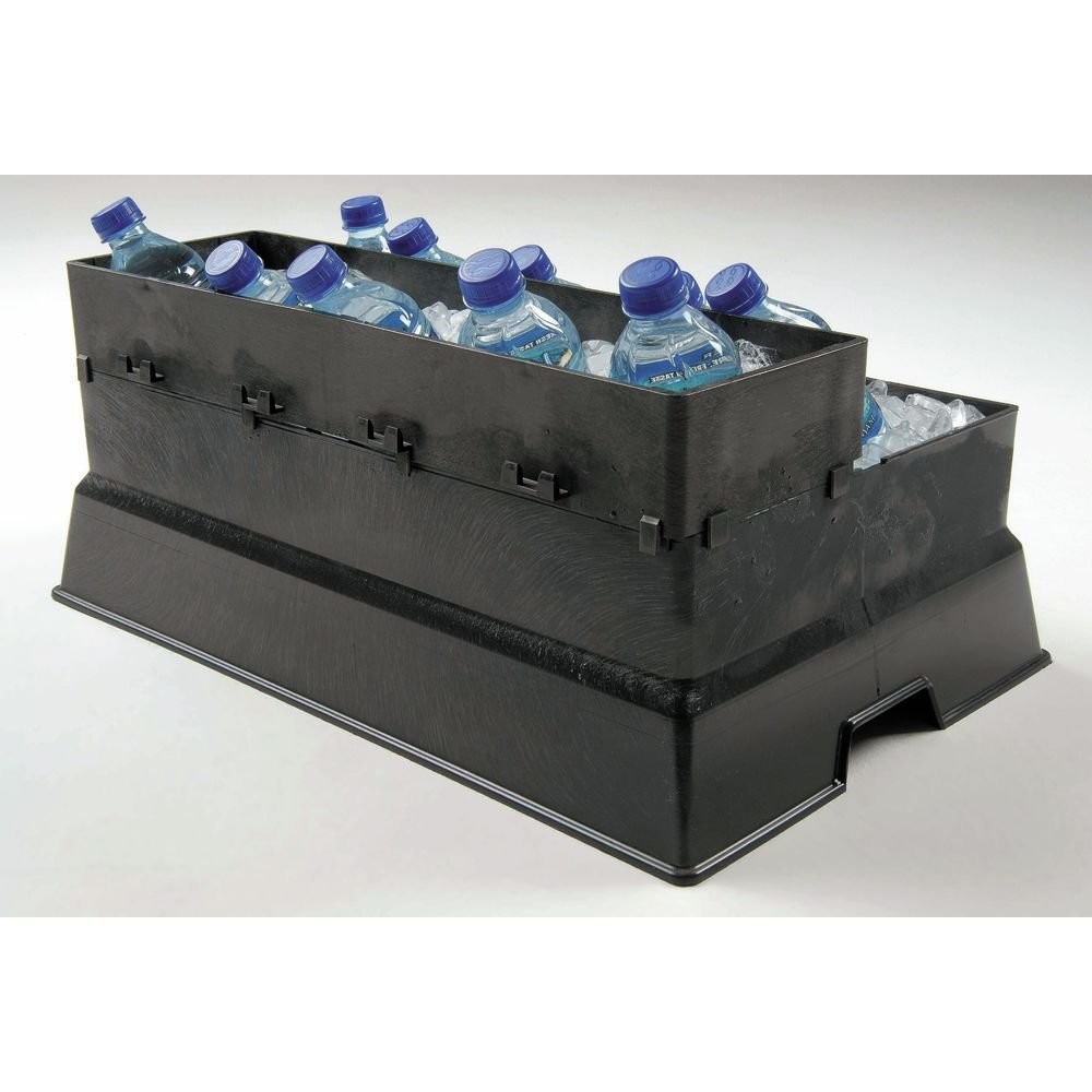 Ice Chiller Riser Rectangular Black Plastic - 22"L x 7"W x 2 3/4"H