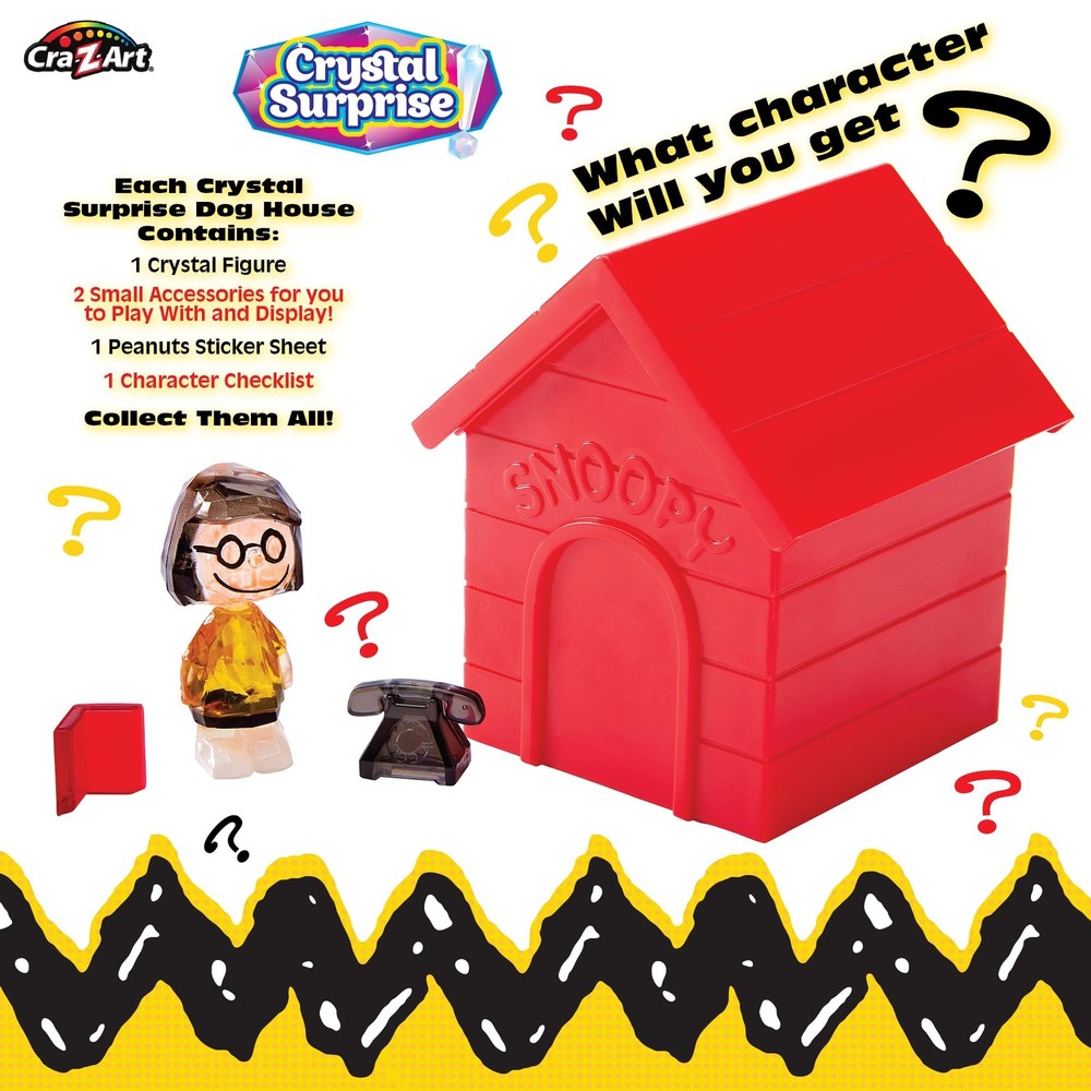 Peanuts Crystal Surprise, Mini Plastic Crystal-Like 1.5 inches tall, Multi