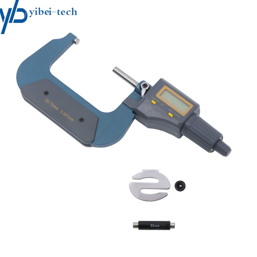 0 .001mm Resolution Digital Micrometer Carbide tip Mirror Finished 2-3" Range