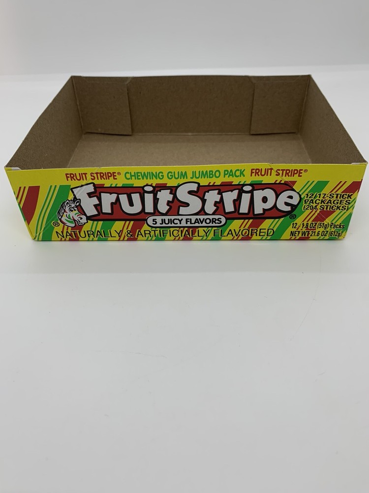 Fruit Stripe Chewing Gum Empty Box With Bonus Sticker