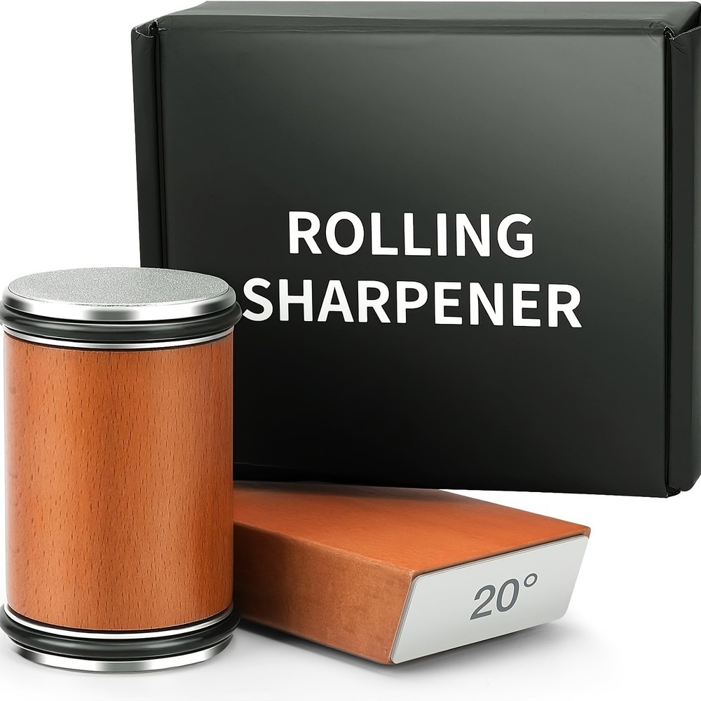 Diamond Rolling Knife Sharpener Set 15° and 20° Magnetic Base Sharpening System