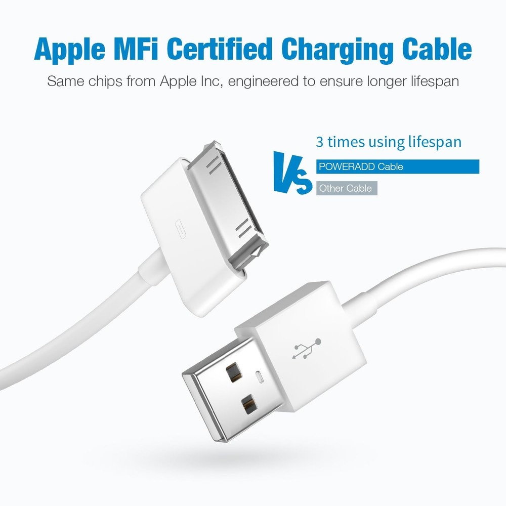 Apple 30-pin USB Charging Cable 2 Pcs