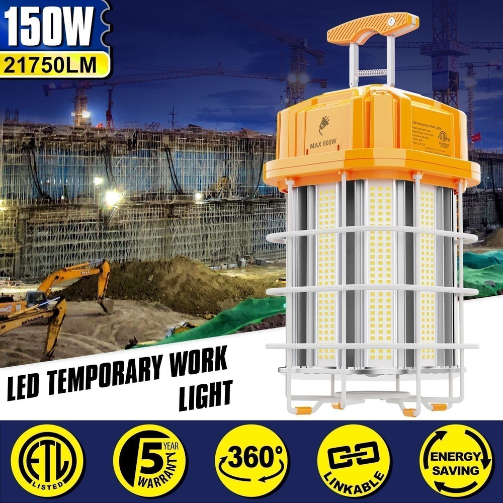 150W Industrial LED Temporary Work Light Linkable Constructions Jobsite Lighting