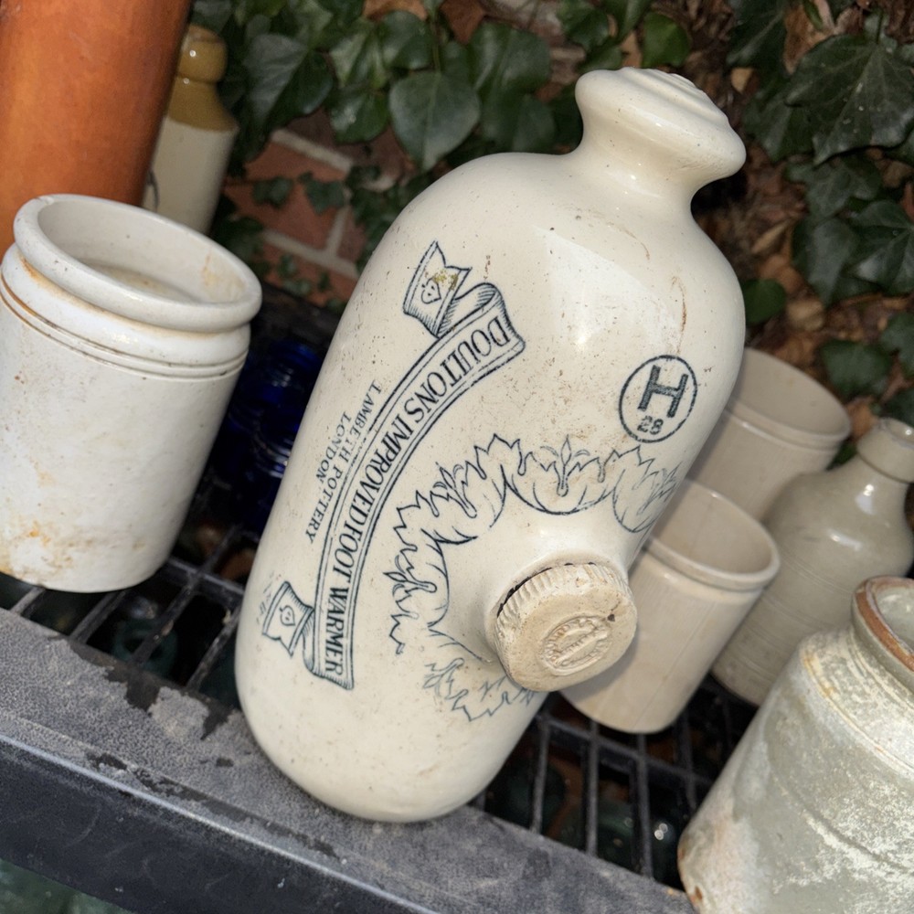 Victorian ironstone printed footwarmer