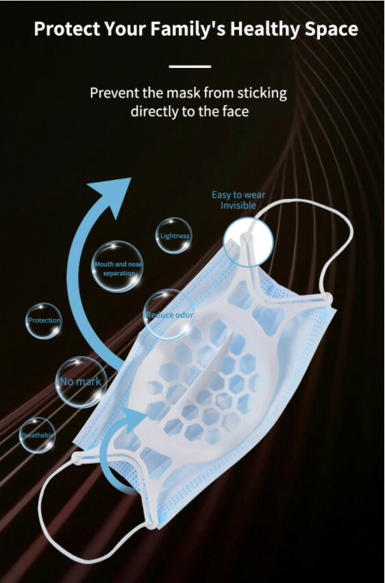 Bracket Face Mask 3D Inner Support Soft Silicone Holder Frame Upgraded 5/pk NEW