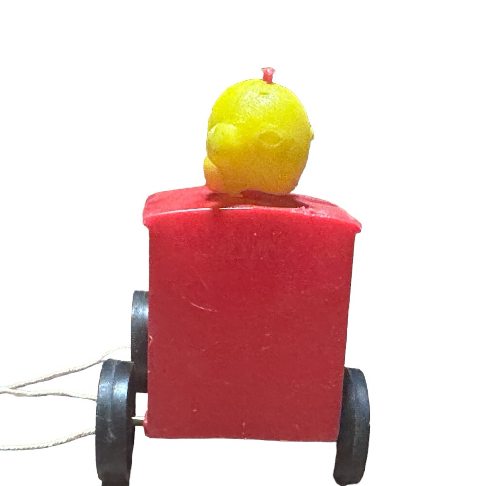 Monkey Choo Choo Plastic Train Pull Toy 5" VINTAGE 1960's