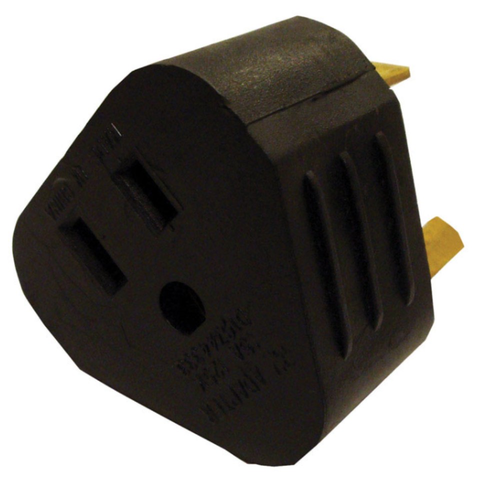US Hardware RV-320C Black Plastic 125V 15A RV Reverse Electrical Adapter
