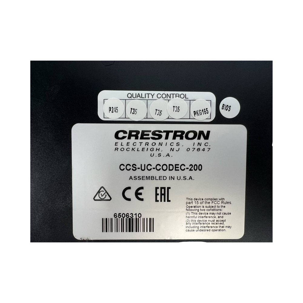 Crestron HD Collaboration System CCS-UC-CODEC-200 Codec, NO POWER CABLE