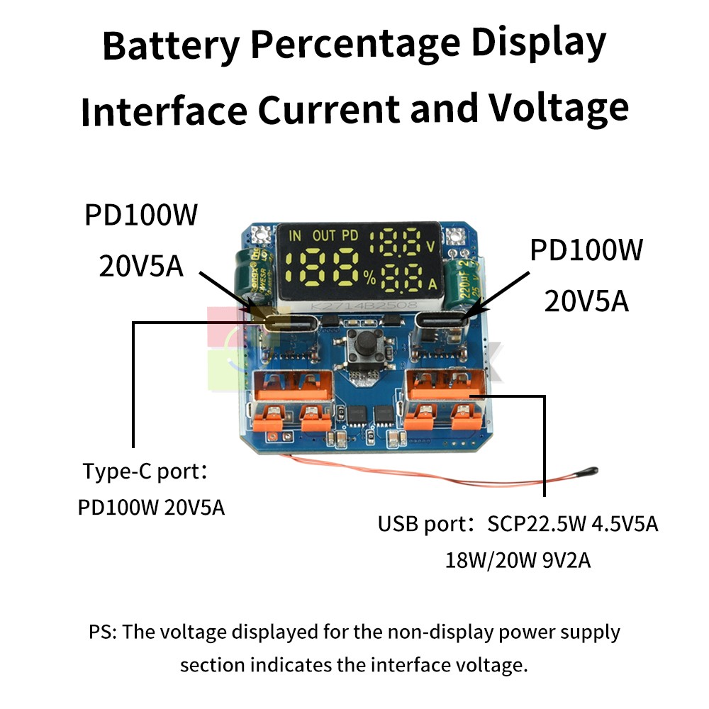 4S 100W Fast Charging Module Integrated Charge/Discharge Buck-Boost Module 20V5A