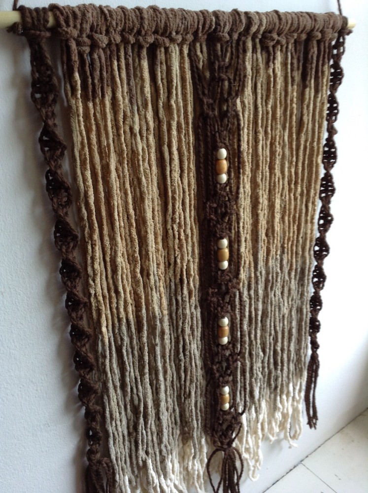 boho Macramé ￼yarn art wall hanging  Home Decore  handmade .