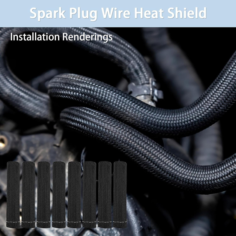 Spark Plug Wire Heat Shield, 8Pcs 2500° Spark Plug Boot, Spark Plug Heat Shield
