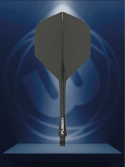 Winmau Fusion Integrated Flight & Shaft Solid Black Medium