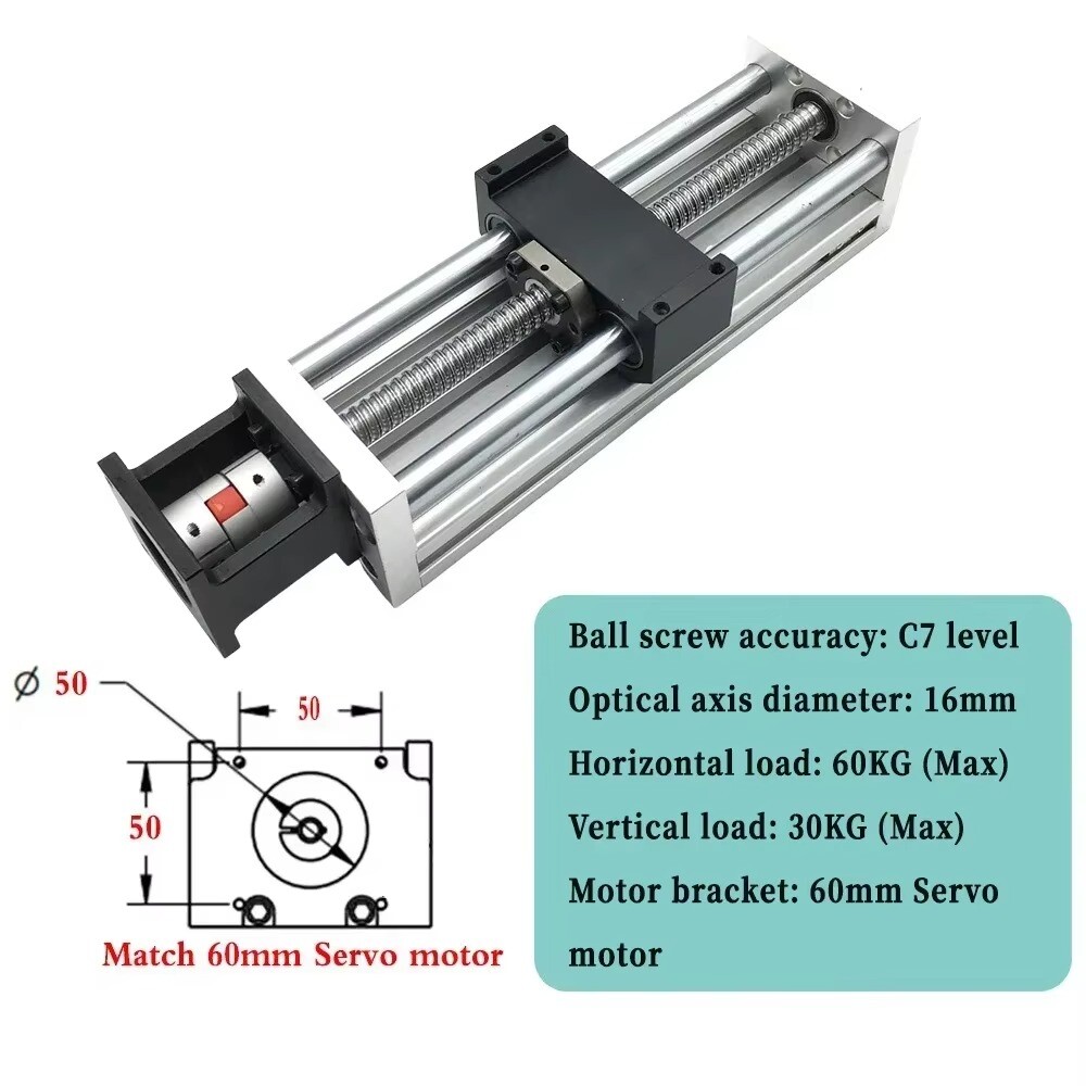 Precision Motorized Ballscrew Linear Motion Slide Stage 0.05mm Repeatability,CNC