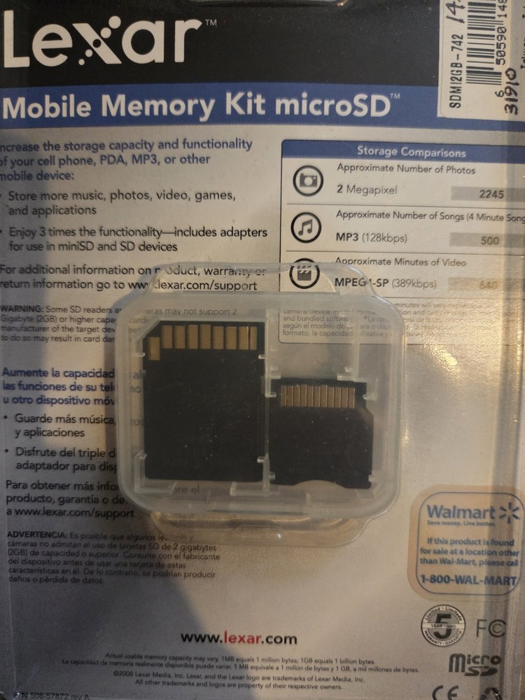 Lexar microSD 2GB High Capacity Mobile Memory Kit with Adapter