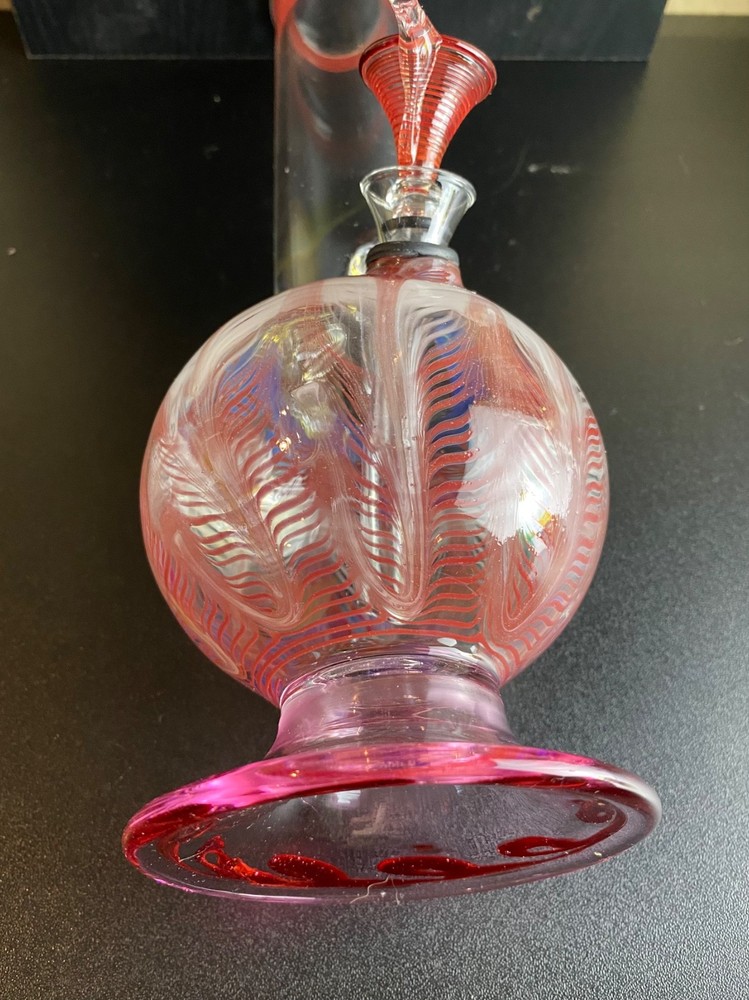 Green Glass Water Pipe 12” Tall & 1.5” diameter with 9mm Pull Bowl