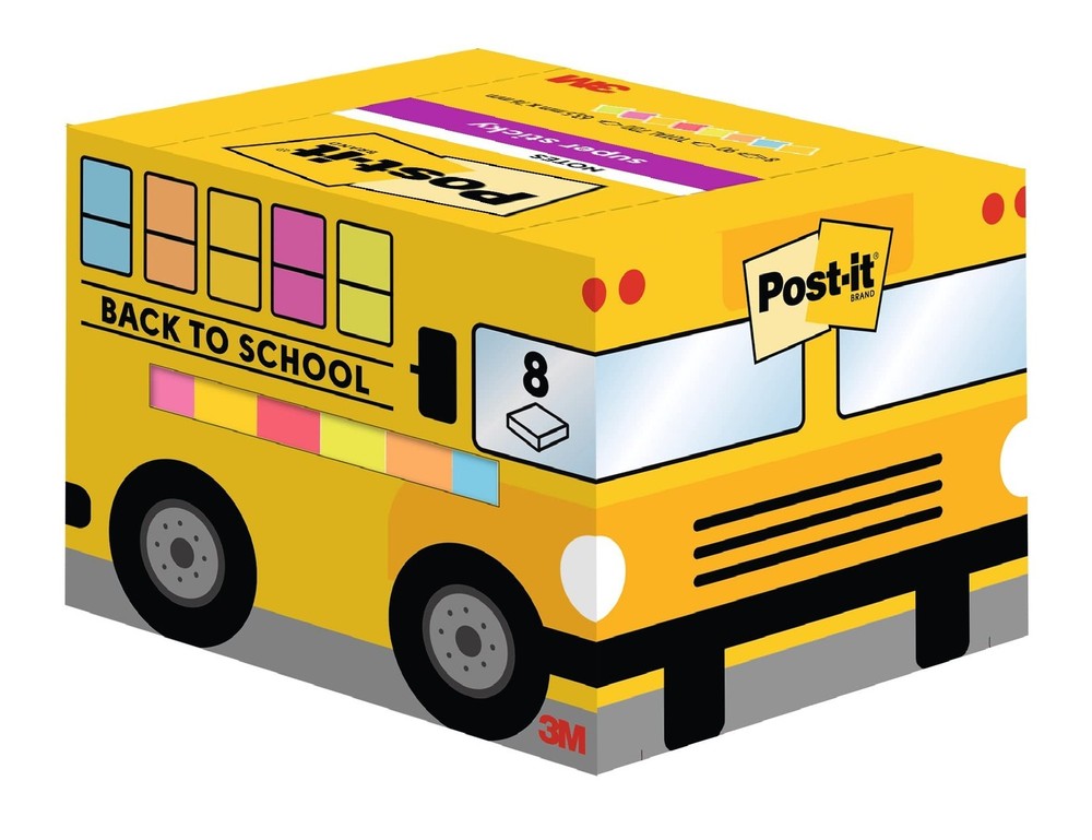 Post-it Back to School Bus with Super Sticky Notes, 290g