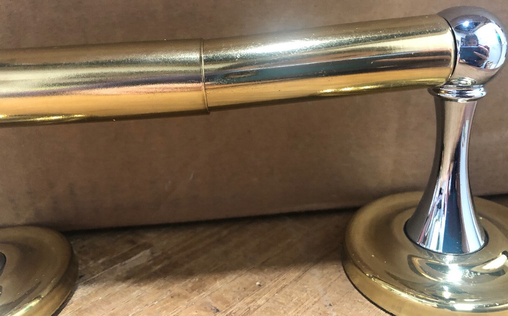 New Prestige Bathware By Franklin Brass Paper Holder Solid Brass Model #4508.