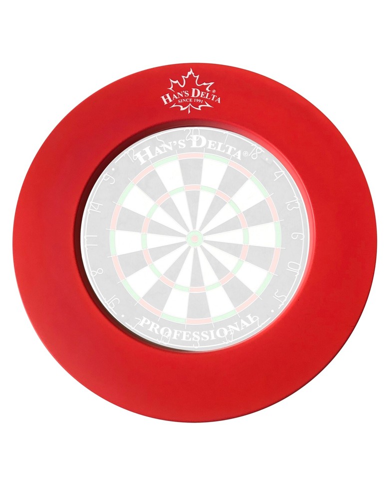 HAN'S DELTA Professional Dartboard Backboard Surround Wall Protector PU RED