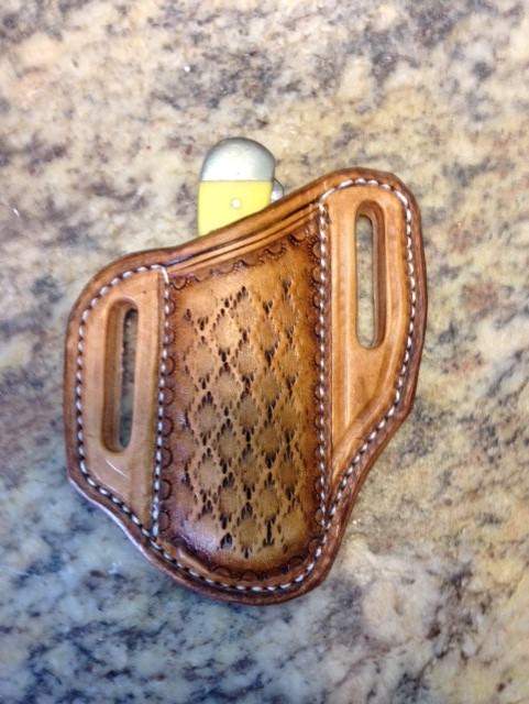 Copperhead TOOLED PANCAKE STYLE TRAPER KNIFE SHEATHS