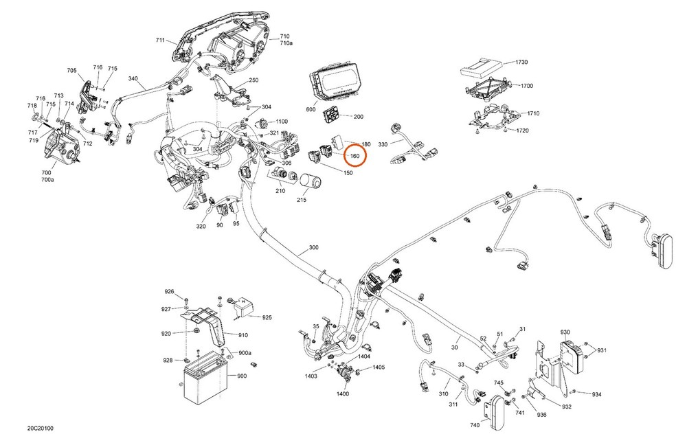 CAN-AM 710006557 - OEM Differential Mode Selector Switch