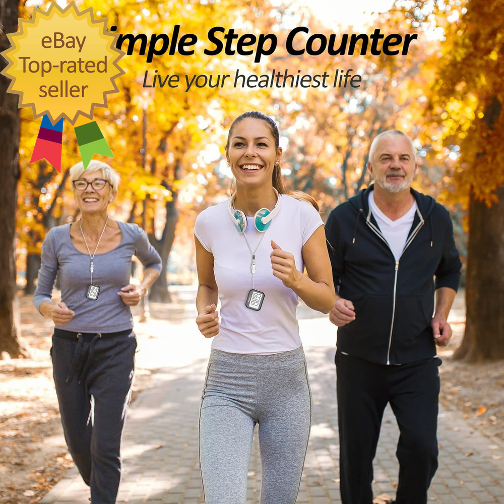 3D Pedometer for Walking Simple Step Counter for Walking with Removable Clip