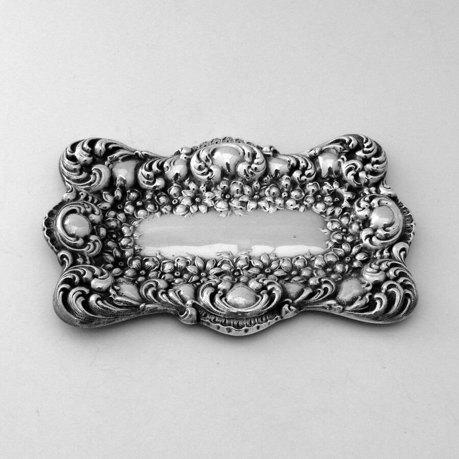 Repousse Rectangular Pin Tray Sterling Silver
