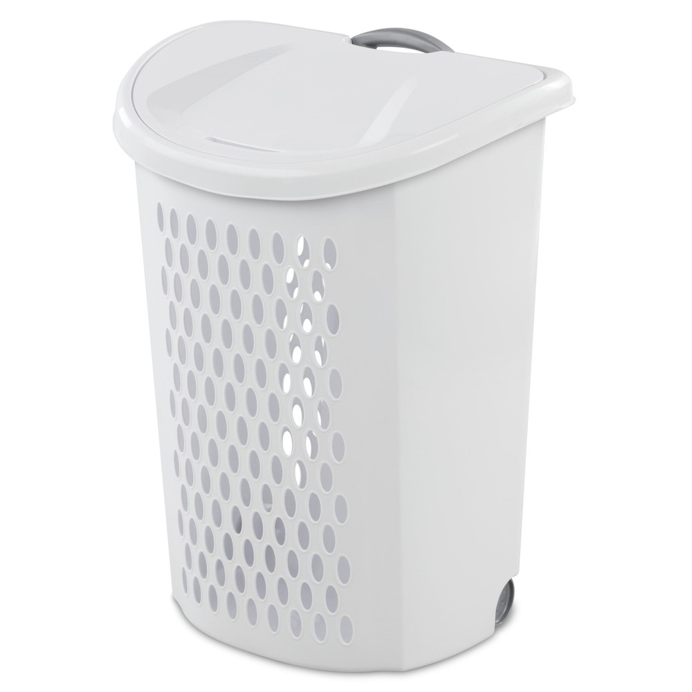LAUNDRY HAMPER Wheeled Rolling Plastic Clothes Clothing Basket