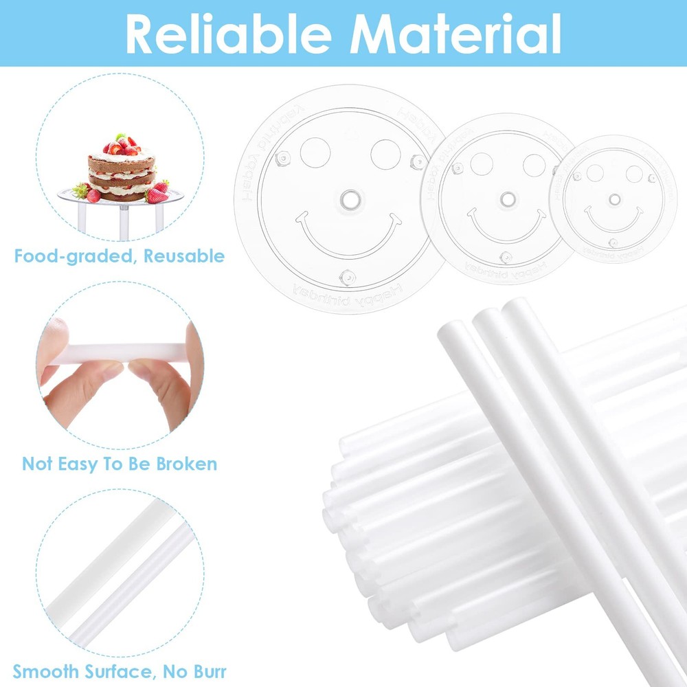 Cake Tier Stacking Kit Clear Cake Separator Plates Cake Dowels