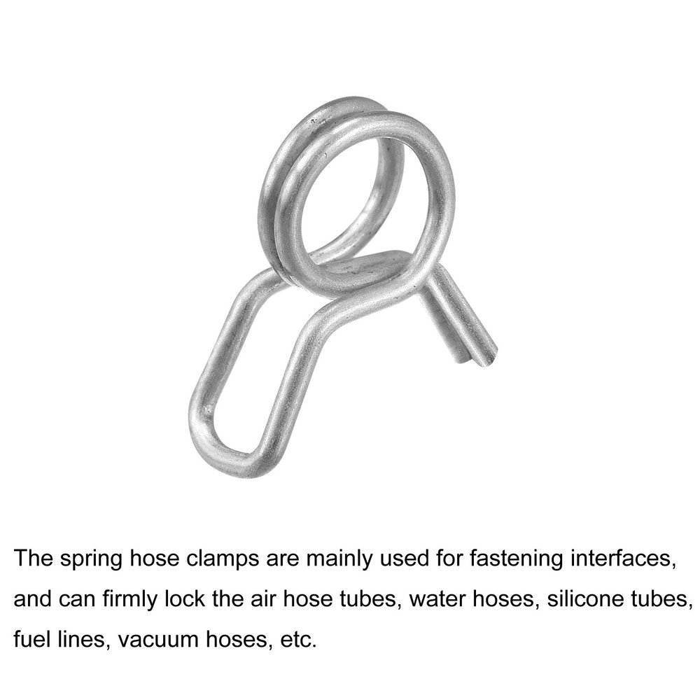 20Pcs 5.5mm Spring Clips Spring Hose Clamp Double Wire for DIY