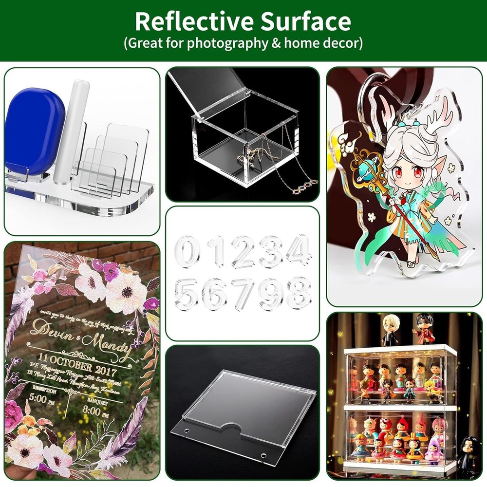 High-Quality 16" x 20" Acrylic Panels - Scratch Resistant for Creative Projects