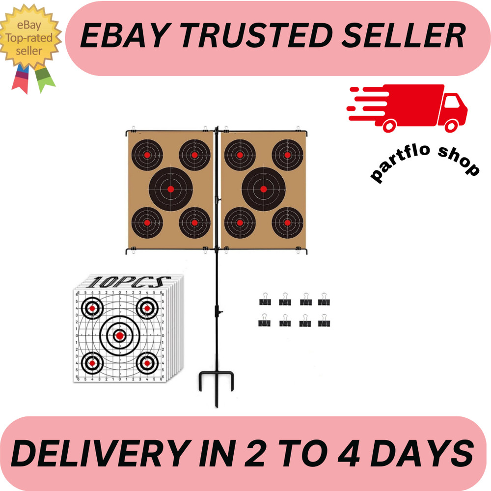 Adjustable Shooting Target Stand with 10pcs Papers for A-Target