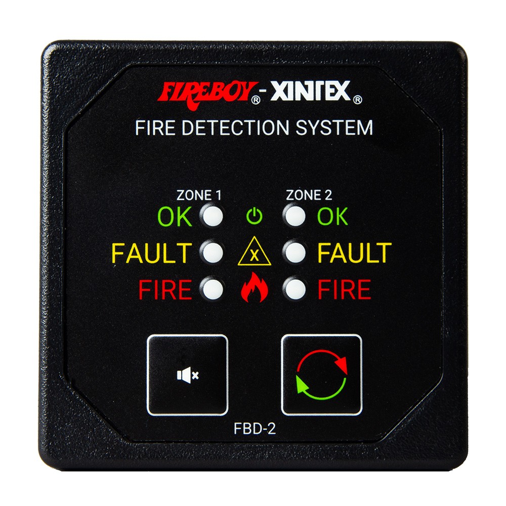 Fireboy-Xintex Two Zone Detection & Alarm Panel - 2-5/8" Display - 12/24V DC ...