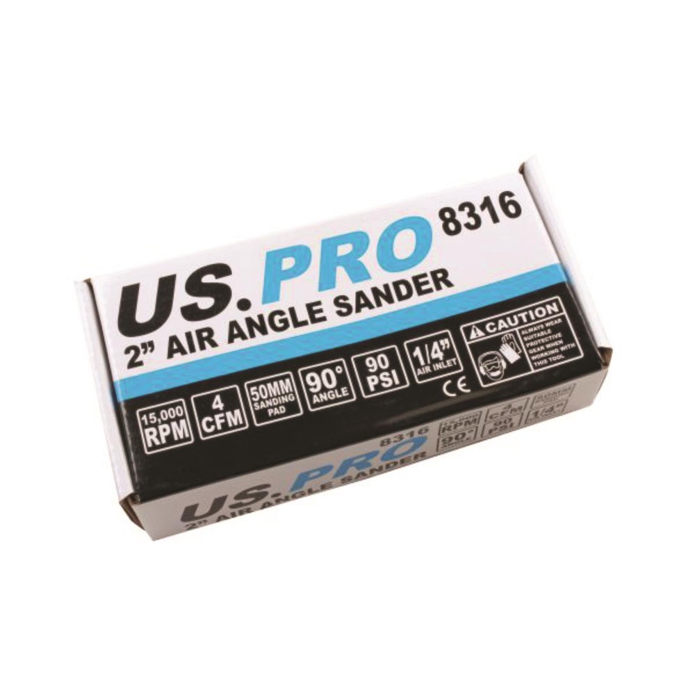 US PRO Tools 2" Air Angle 90 Deg Head Mini Sander Hook & Loop Pad Sanding 8316
