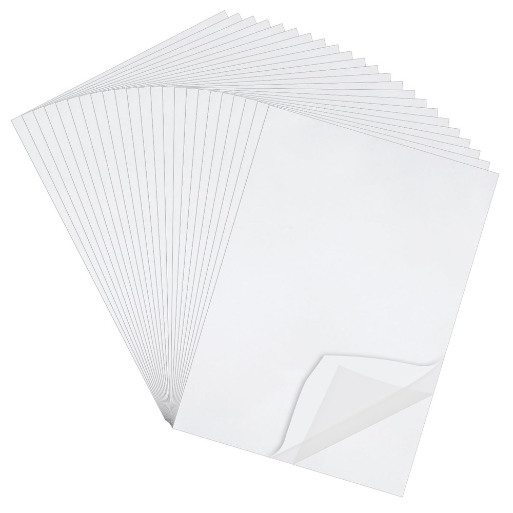 40 Sheets A4 Size Clear Double Sided Adhesive Tape Sheets, Wide Large Double Sid