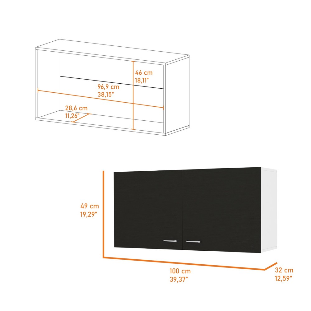 Carbon Espresso Rectangle 2-Door Wall Cabinet