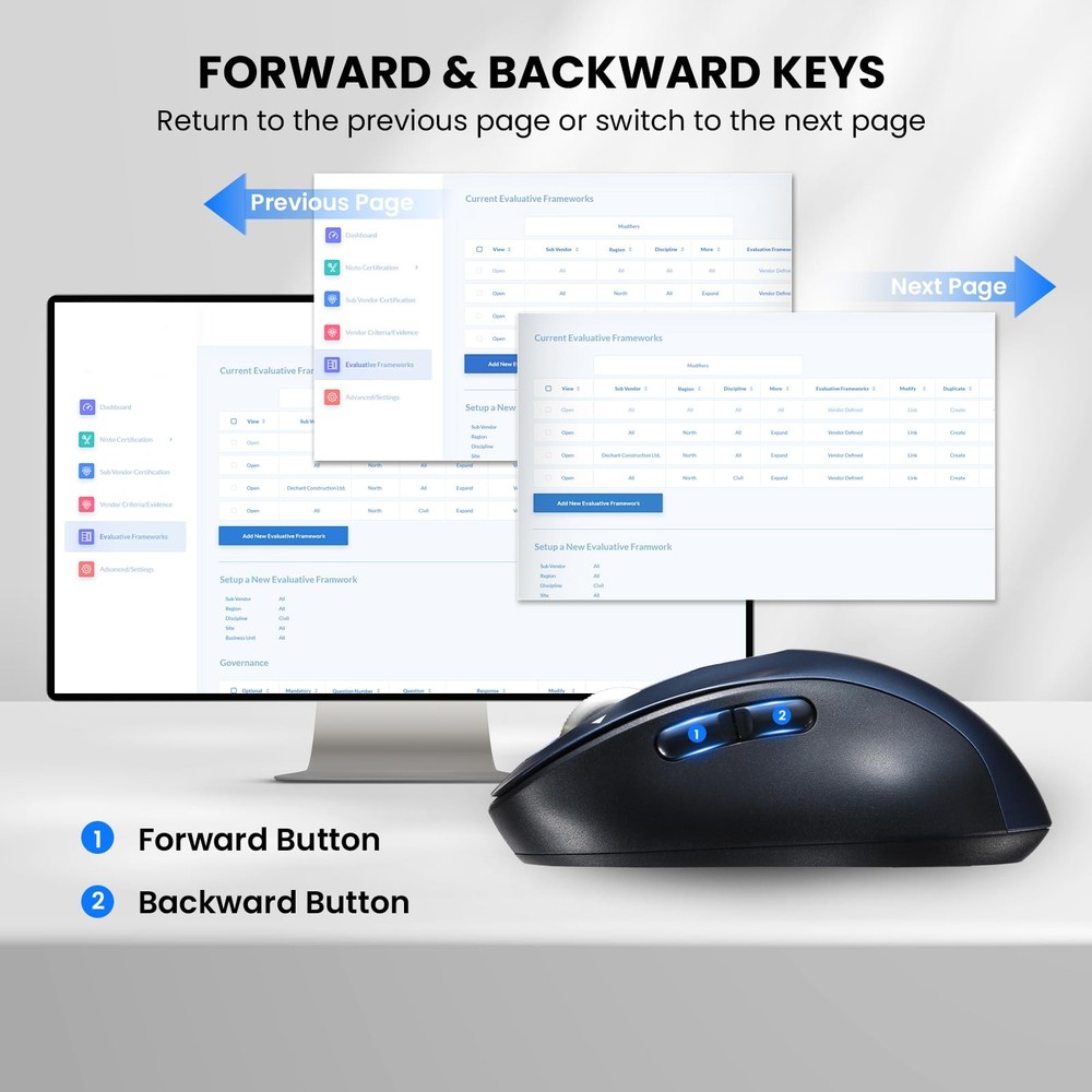 Bluetooth Wireless for Laptop,USB+BT×2,USB-C Charging,Quiet Multi Device ,Met...