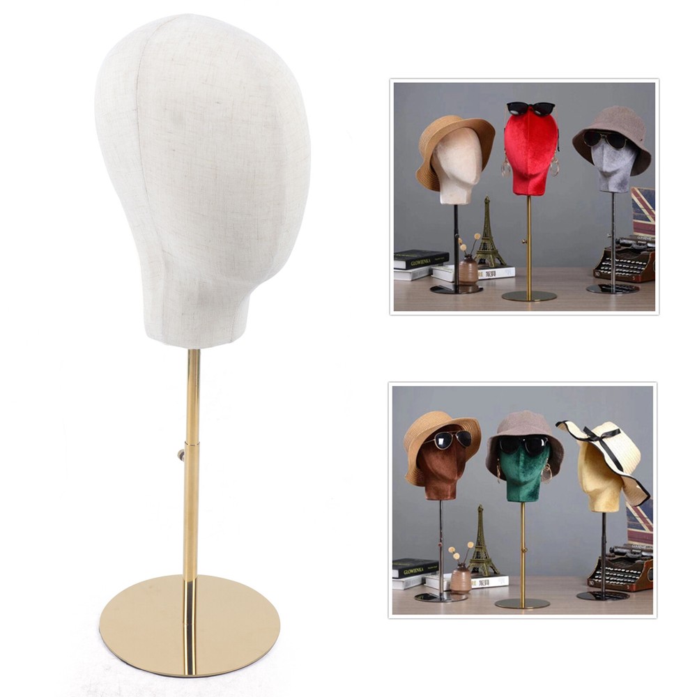 Modern Gold Adjustable Wig Display Stand Mannequin Head – Elegant Decor