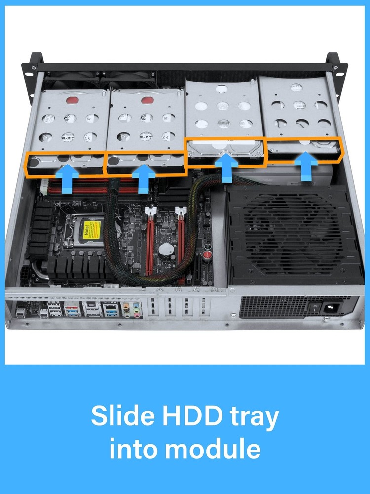 Rosewill 2U Server Chassis Rackmount Case | 4 3.5"/2.5" HDD, 1 5.25" Device |...