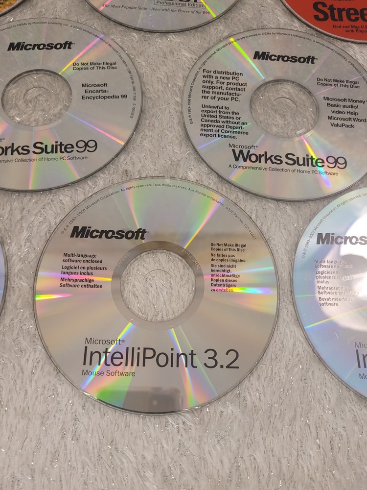 Vintage Microsoft Office (1983 - 2002) Variety Software CDs (No Cases)