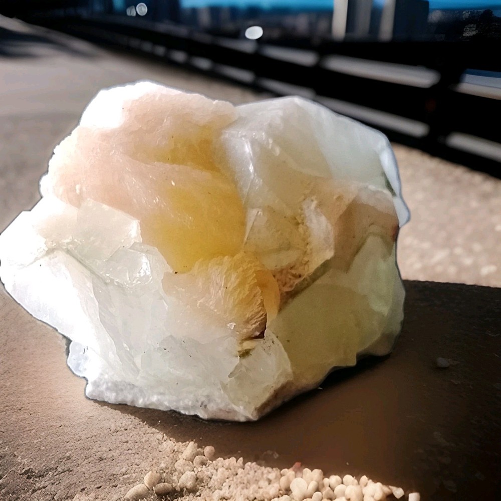 Green Apophyllite with stillbite inclusions