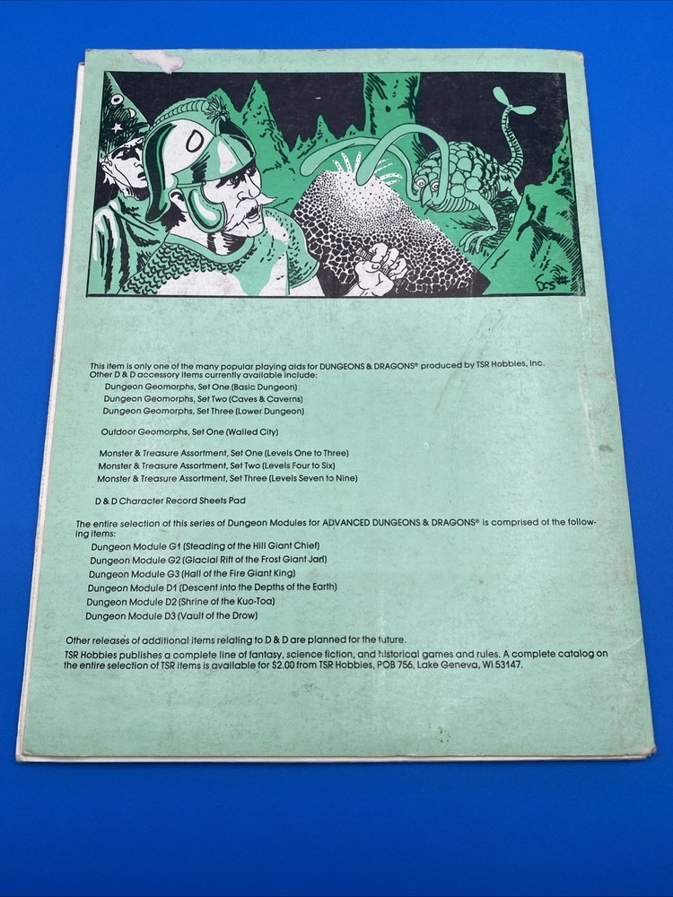 ADVANCED DUNGEONS & DRAGONS DUNGEON MODULE D1 D2 D3 COMPLETE MODULE SET TSR 1978
