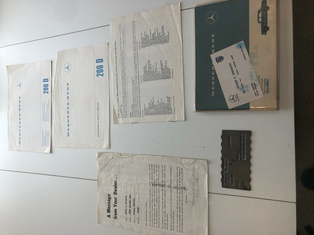 MERCEDES BENZ 200D Owners Manual