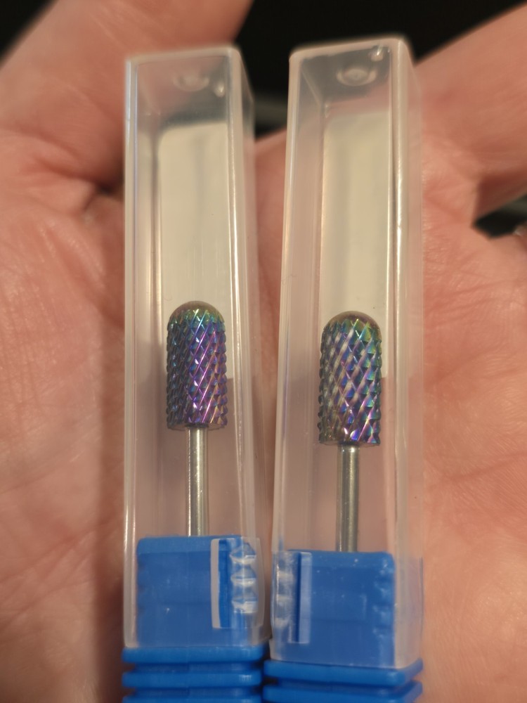 (4) Tungsten Nail Drill Bits Fine, Medium, Course, Extra Course 3/32" Nail File