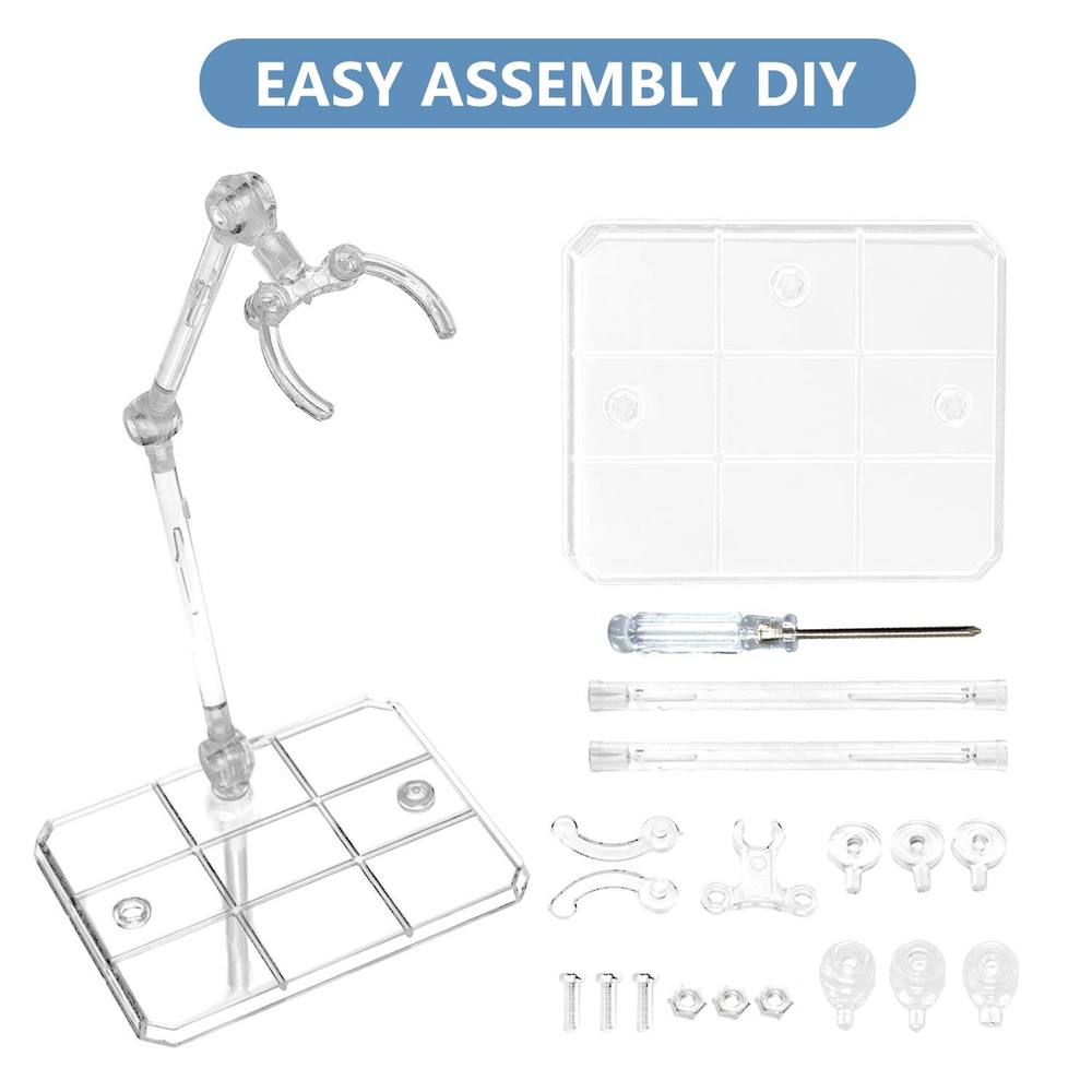 XISTEST Action Figure Stand, 8 PCS Assembly Display clear