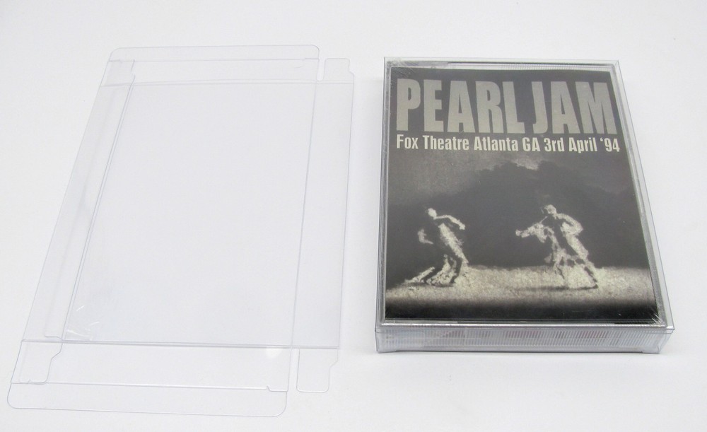 10x DOUBLE CASSETTE -NEW STYLE (SIZE C)- CLEAR PLASTIC PROTECTIVE SLEEVE (READ!)