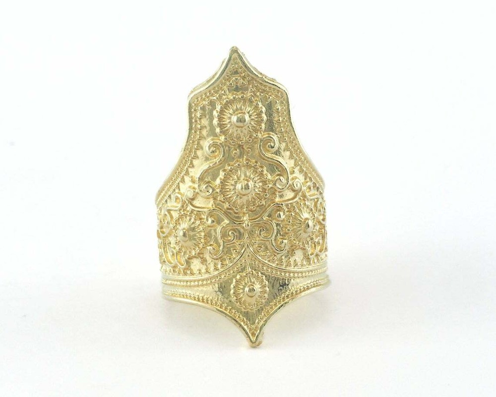 Ring Adjustable Ring Raw brass Statement (16.5mm 6US inner size - Adjustable )