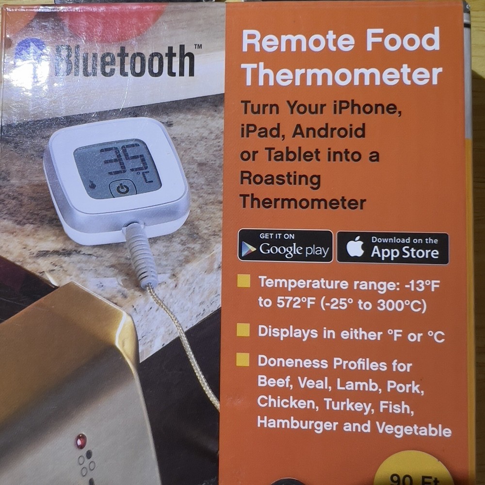 Maverick iChef Food Thermometer Bluetooth Remote 90ft Range App Roasting