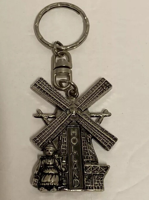 Holland Windmill Metal Key Chain Souvenir Key Ring